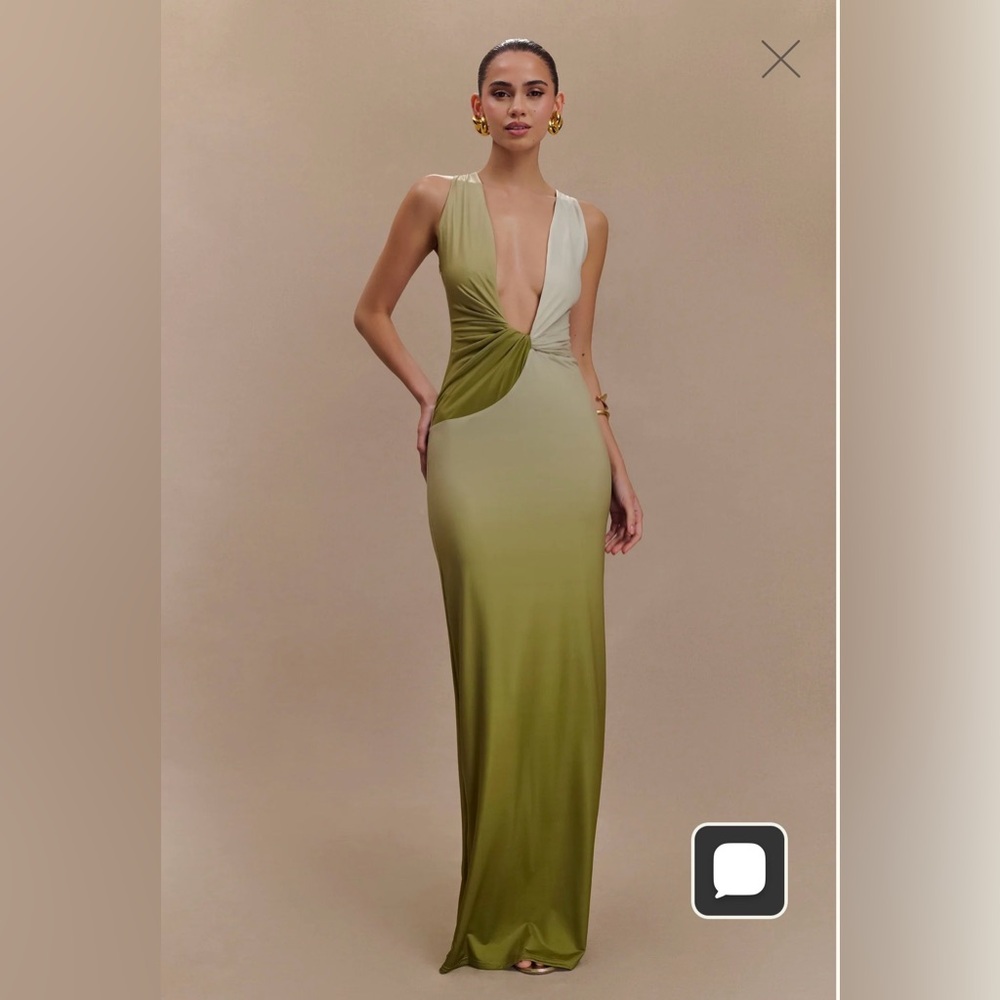 Meshki Stella Draped Slinky Maxi Dress